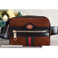 Discount Gucci Brown Suede Web Belt Bag 501335 Spring 2018