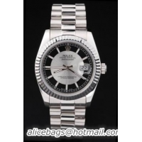 Rolex Datejust Mechanism Silver Bezel Black Surface Watch-RD2414