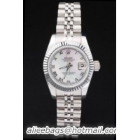 Rolex Datejust Mechanism Silver Bezel White Surface Watch-RD2451