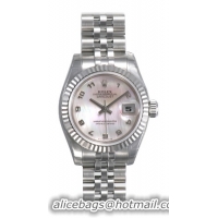 Rolex Lady Datejust Series Ladies 18kt White Gold Automatic Wristwatch 179174-MAJ