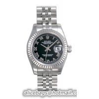 Rolex Lady Datejust Series Ladies 18kt White Gold Automatic Wristwatch 179174-BKRJ