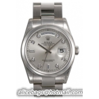 Rolex Day-Date Series Mens Automatic 18kt White Gold Wristwatch 118209-SDO