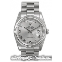 Rolex Day-Date Series Mens Automatic 18kt White Gold Wristwatch 118239-SRP