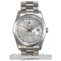 Rolex Day-Date Series Mens Automatic 18kt White Gold Wristwatch 118209-SSP