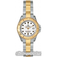 Rolex Yachtmaster Series Elegant Ladies Automatic 18kt Yellow Gold Unidirectional Rotating Wristwatch 169623-BLSO