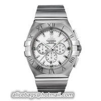 Omega Constellation Double Eagle Chrono Series Mens Stainless Steel Wristwatch-1514.20.00