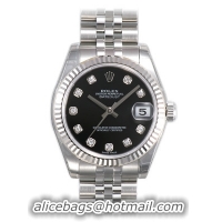 Rolex Datejust Series Fashionable Unisex Automatic Midsize Wristwatch 178274-BKDJ