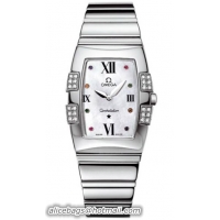 Omega Constellation Quadrella Quartz Series Ladies Stainless Steel Wristwatch-1586.79.00