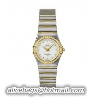 Omega Constellation 18kt Yellow Gold Mini Ladies Diamonds Watches 1277.30.00