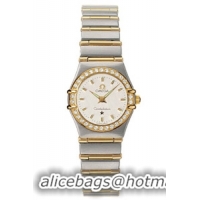 Omega Constellation 18kt Yellow Gold Mini Ladies Diamonds Watches 1267.30.00