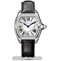 Cartier Roadster Series 18k White Gold Ladies Swiss Quartz Wristwatch-WE500260