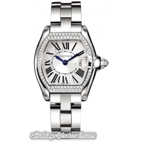 Cartier Roadster Series 18k White Gold With Diamonds Ladies Swiss Quartz Wristwatch-WE5002X2