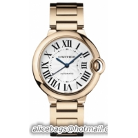 Cartier Ballon Bleu Medium Series Wonderful 18k Yellow Gold Unisex Automatic Wristwatch-W69003Z2