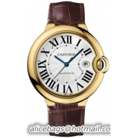 Cartier Ballon Bleu Large Series Wonderful 18k Yellow Gold Mens Automatic Wristwatch-W6900551