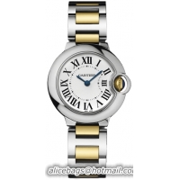 Cartier Ballon Bleu Small Series Beautiful Stainless Steel Ladies Swiss Quartz Wristwatch-W69007Z3