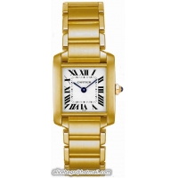 Cartier Tank Francaise Fashionable 18k Yellow Gold Ladies Swiss Quartz Wristwatch-W50002N2