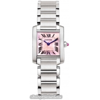 Cartier Tank Francaise Series Fashionable Stainless Steel Ladies Swiss Quartz Wristwatch-W51028Q3