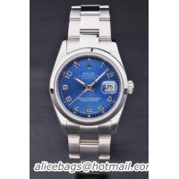 Rolex Datejust Blue Stainless Steel 33mm Men Watch-RD3824