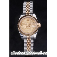 Rolex Datejust Golden 25mm Women Watch-RD3834