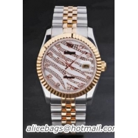 Rolex Datejust Golden Cutwork 34mm Watch-RD3749