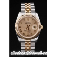 Rolex Datejust Golden Cutwork Surface Watch-RD2368