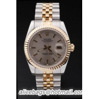 Rolex Datejust Golden Surface Round Cutwork Watch-RD2361