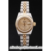 Rolex Datejust Mechanism Rose Golden Surface Women Watch-RD2461