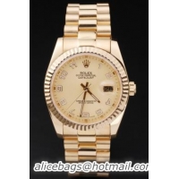 Rolex Datejust Mechanism Golden Surface Men Watch-RD2437