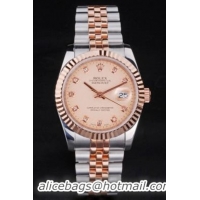 Rolex Datejust Rose Gold Surface 34mm Men Watch-RD3848