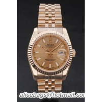 Rolex Datejust Rose Gold 34 mm Men Watch-RD3862