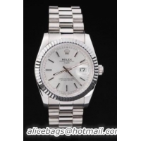 Rolex Datejust Silver&White Stainless Steel Watch-RD2412