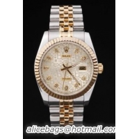 Rolex Datejust Stainless Steel Golden Surface Watch-RD2387