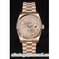 Rolex Datejust Stainless Steel Golden Surface Watch-RD3869