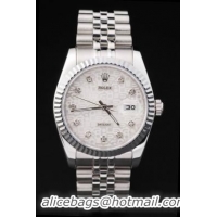 Rolex Datejust Stainless Steel White Cutwork Watch-RD2389