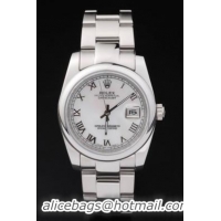 Rolex Datejust Swiss Mechanism Silver&White Watch-RD2380