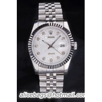 Rolex Datejust White Stainless Steel 33mm Men Watch-RD3816