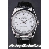 Rolex Datejust White Surface Leather 34mm Men Watch-RD3809