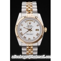 Rolex Day-Date Golden Cutwork White Watch-RD2447