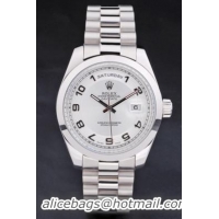 Rolex Day-Date Silver&White Stainless Steel Watch-RD2904