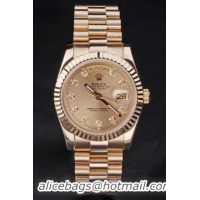 Rolex Day-Date Stainless Steel Golden Surface Watch-RD3828