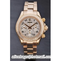 Rolex Daytona Mechanism Golden Diamond 33mm Women Watch-RD3799