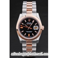 Rolex Milgauss Rose Gold&Black Stainless Steel 36mm Watch-RM3883