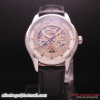 OMEGA DE VILLE Tourbillon Watches Steel on Black Leather Strap Om7002