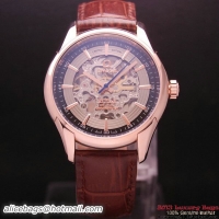 OMEGA DE VILLE Tourbillon Watches Red Gold on Brown Leather Strap Om7015