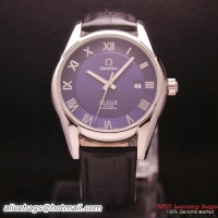 OMEGA DE VILLE Co-AXIAL CHRONOMETER Steel on Black Leather Strap OM77011