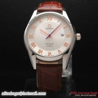 OMEGA DE VILLE Co-AXIAL CHRONOMETER Steel on Brown Leather Strap OM77001