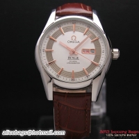 OMEGA DE VILLE HOUR VISION ANNUAL CALENDAR Steel on Brown Leather Strap OM77101