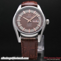 OMEGA DE VILLE HOUR VISION ANNUAL CALENDAR Steel on Brown Leather Strap OM77103