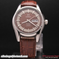 OMEGA DE VILLE HOUR VISION ANNUAL CALENDAR Steel on Brown Leather Strap OM77109