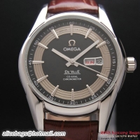 OMEGA DE VILLE HOUR VISION ANNUAL CALENDAR Steel on Brown Leather Strap OM77111